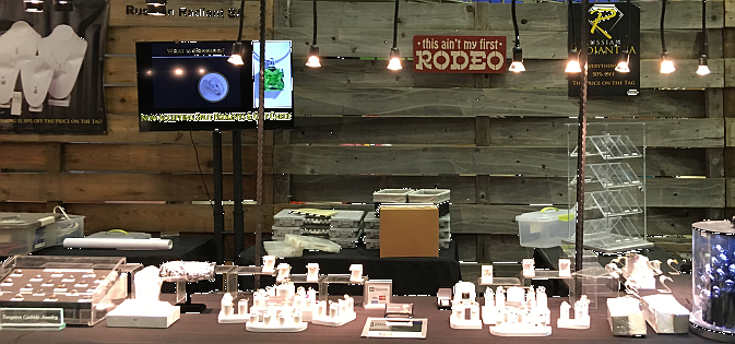 Image of our booth at the rodeo.